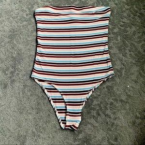 Wild fable Rib-Knit Striped Bodysuit XS